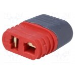 Plug; DC supply; AM-1015; female; PIN: 2; for cable; soldering; red AM1015SE-F AMASS