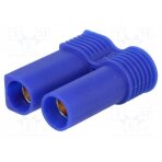 Plug; DC supply; EC5; female; PIN: 2; for cable; soldering; blue; 40A EC5-F AMASS