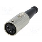 Plug; DIN; female; PIN: 5; Layout: 180°; straight; for cable; 34V; 2A 600-0500 DELTRON