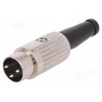 Plug; DIN; male; PIN: 3; Layout: 180°; straight; for cable; soldering 610-0300 DELTRON