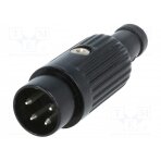Plug; DIN; male; PIN: 4; Layout: 216°; straight; for cable; soldering 611-0400 DELTRON