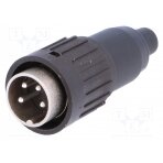 Plug; DIN; male; PIN: 4; straight; for cable; soldering; 300V; 5A C091-3324-501 AMPHENOL