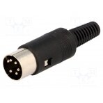 Plug; DIN; male; PIN: 5; Layout: 240°; straight; for cable; soldering DC-001 NINIGI