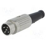 Plug; DIN; male; PIN: 5; Layout: 360°; straight; for cable; soldering 610-0520 DELTRON