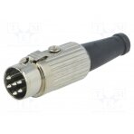 Plug; DIN; male; PIN: 6; Layout: 240°; straight; for cable; soldering 590-0600 DELTRON