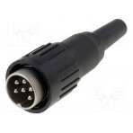 Plug; DIN; male; PIN: 6; straight; for cable; soldering; 300V; 5A C091-3424-501 AMPHENOL