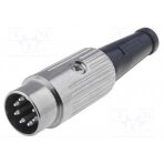 Plug; DIN; male; PIN: 7; Layout: 270°; straight; for cable; soldering 610-0700 DELTRON
