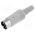Plug; DIN; male; PIN: 8; Layout: 262°; straight; for cable; soldering MAS80SGR HIRSCHMANN