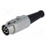 Plug; DIN; male; PIN: 8; Layout: 270°; straight; for cable; soldering 590-0800 DELTRON