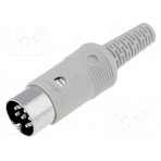 Plug; DIN; male; PIN: 8; Layout: 270°; straight; for cable; soldering MAS80SNGR HIRSCHMANN