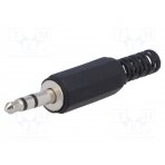 Plug; Jack 3,5mm; male; stereo,with strain relief; ways: 3 JC-006