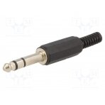 Plug; Jack 6,3mm; male; stereo,with strain relief; ways: 3 JC-015 NINIGI