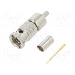 Plug; Micro BNC; male; straight; 75Ω; soldering,crimped; for cable 034-1042 AMPHENOL RF