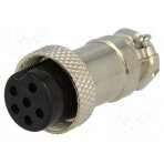 Plug; microphone; female; PIN: 6; for cable; straight; 6mm FC684216 CLIFF