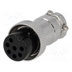 Plug; microphone; female; PIN: 7; for cable; straight MIC327
