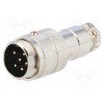 Plug; microphone; male; PIN: 6; for cable; straight MIC346 NINIGI