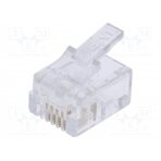 Plug; RJ11; PIN: 4; Layout: 6p4c; for cable; IDC,crimped BM01065 BM GROUP