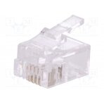 Plug; RJ11; PIN: 4; unshielded; gold-plated; Layout: 6p4c; for cable LOG-MP0018 LOGILINK