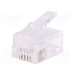 Plug; RJ12; PIN: 6; unshielded; gold-plated; Layout: 6p6c; for cable LOG-MP0019 LOGILINK