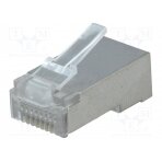 Plug; RJ45; PIN: 8; shielded; Layout: 8p8c; for cable; IDC,crimped RJ45WED CONNFLY