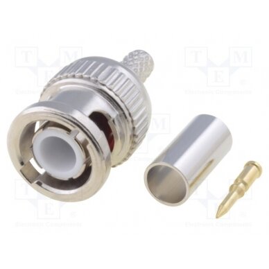 Plug; BNC; male; straight; 50Ω; crimped; for cable; POM; gold-plated RF1-03-D-01-50 ADAM TECH 1