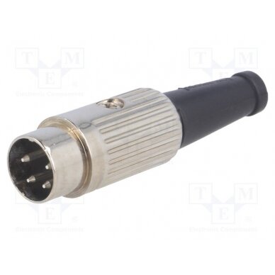 Plug; DIN; male; PIN: 4; Layout: 216°; straight; for cable; soldering 610-0400 DELTRON 1