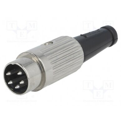 Plug; DIN; male; PIN: 5; Layout: 240°; straight; for cable; soldering 610-0510 DELTRON 1