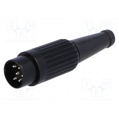 Plug; DIN; male; PIN: 6; Layout: 240°; straight; for cable; soldering 611-0600 DELTRON