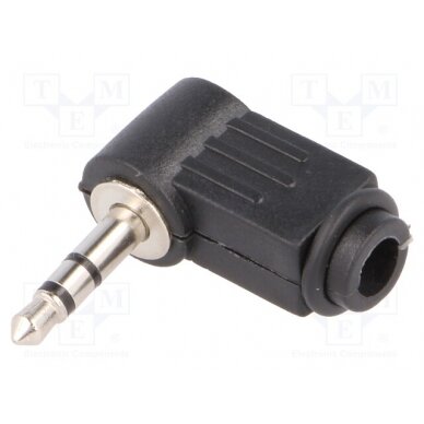 Plug; Jack 3,5mm; male; stereo; ways: 3; angled 90°; for cable JC-023 1