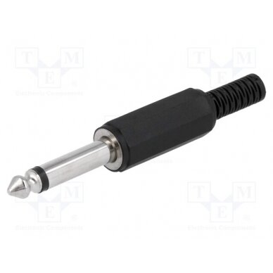 Plug; Jack 6,3mm; male; mono,with strain relief; ways: 2; straight JC-011 1