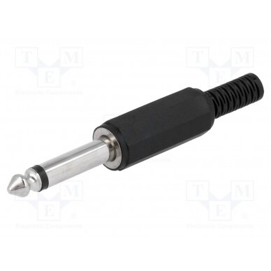 Plug; Jack 6,3mm; male; mono,with strain relief; ways: 2; straight JC-011
