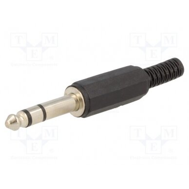 Plug; Jack 6,3mm; male; stereo,with strain relief; ways: 3 JC-015 NINIGI 1