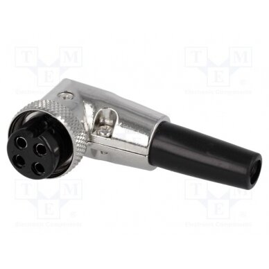 Plug; microphone; female; PIN: 4; for cable; angled 90°; 6mm FC684224R CLIFF 1