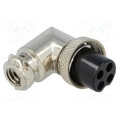Plug; microphone; female; PIN: 4; for cable; angled 90° MIC354 NINIGI 1