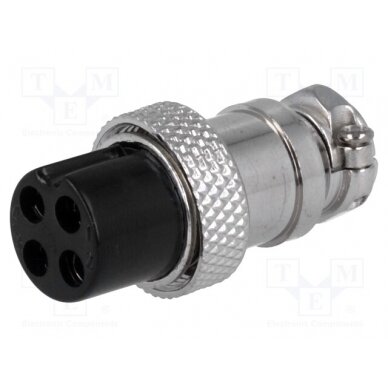 Plug; microphone; female; PIN: 4; for cable; straight MIC324 1