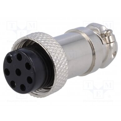 Plug; microphone; female; PIN: 8; for cable; straight MIC328