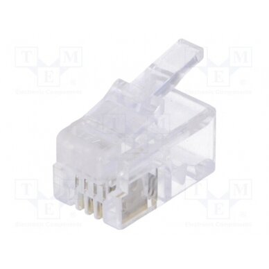 Plug; RJ10; PIN: 4; unshielded; gold-plated; Layout: 4p4c; for cable LOG-MP0017 LOGILINK 1