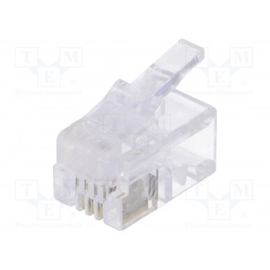 Plug; RJ10; PIN: 4; unshielded; gold-plated; Layout: 4p4c; for cable LOG-MP0017 LOGILINK