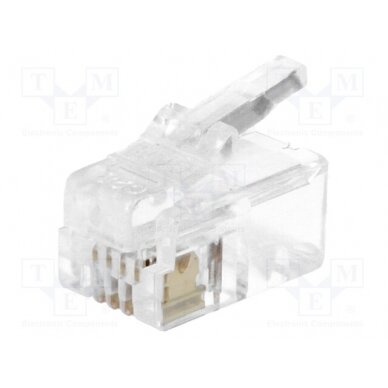 Plug; RJ11; PIN: 4; Layout: 4p4c; for cable; IDC,crimped MHRJ114P4CR MH CONNECTORS 1