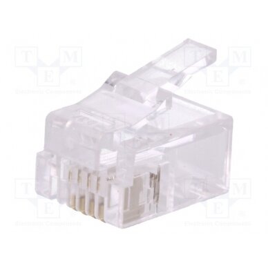 Plug; RJ11; PIN: 4; unshielded; gold-plated; Layout: 6p4c; for cable LOG-MP0018 LOGILINK 1