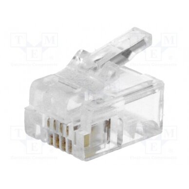 Plug; RJ12; PIN: 4; Layout: 6p4c; for cable; IDC,crimped MHRJ126P4CR MH CONNECTORS 1