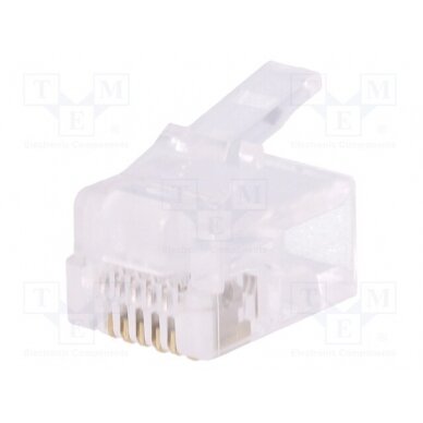 Plug; RJ12; PIN: 6; unshielded; gold-plated; Layout: 6p6c; for cable LOG-MP0019 LOGILINK 1