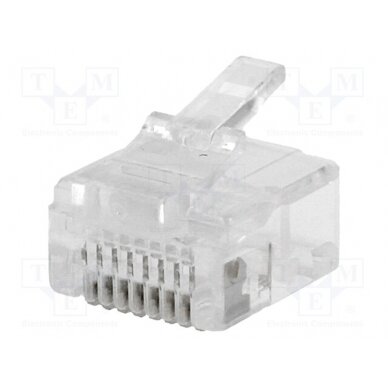 Plug; RJ45; PIN: 8; short; Layout: 8p8c; for cable; IDC,crimped RJ45WK-R CONNFLY 1