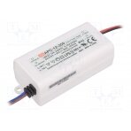 Power supply: switched-mode; LED; 12.6W; 9÷36VDC; 350mA; 90÷264VAC APC-12-350 MEAN WELL