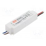 Power supply: switched-mode; LED; 20W; 24VDC; 0.84A; 90÷264VAC LPV-20-24 MEAN WELL