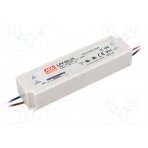Power supply: switched-mode; LED; 60W; 24VDC; 2.5A; 90÷264VAC; IP67 LPV-60-24 MEAN WELL