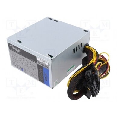 Power supply: computer; ATX; 600W; Features: fan 12cm ZA-ZAS600 AKYGA 1