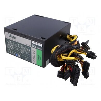 Power supply: computer; ATX; 600W; Pro; Features: fan 12cm AK-P3-600 AKYGA 1