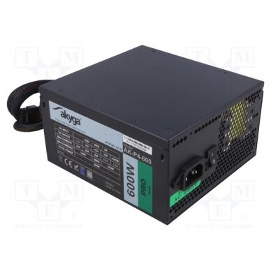 Power supply: computer; ATX; 600W; Pro; Features: fan 12cm AK-P4-600 AKYGA 1