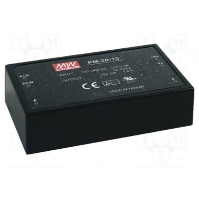 Power supply: switched-mode; modular; 14.85W; 120÷370VDC; OUT: 1 PM-20-3.3 MEAN WELL